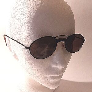 Vintage Alfred Sung Express Unisex Black Roundish Sunglasses